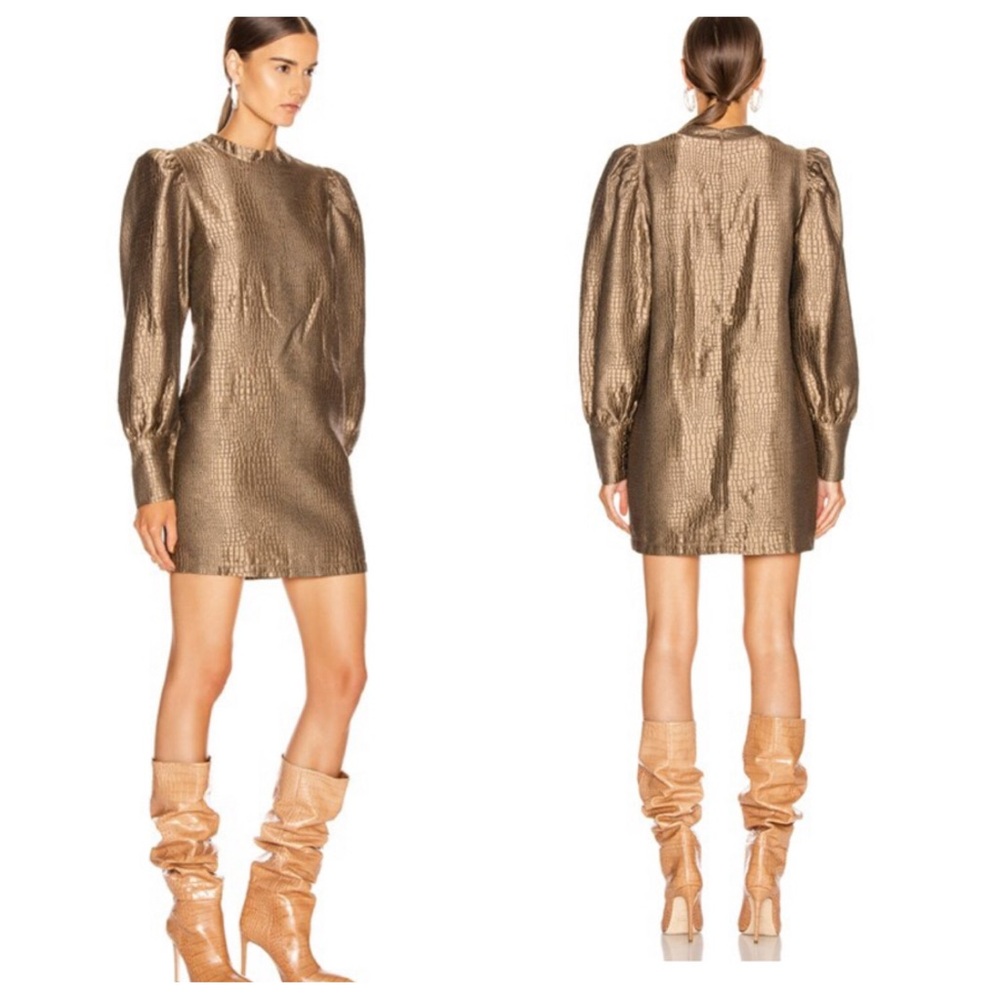 ANDAMANE Baylee Lizard Jacquard Mini Dress